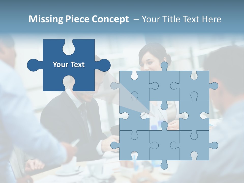 A Group Of Business People Sitting Around A Table PowerPoint Template