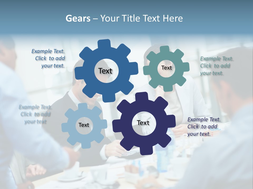 A Group Of Business People Sitting Around A Table PowerPoint Template