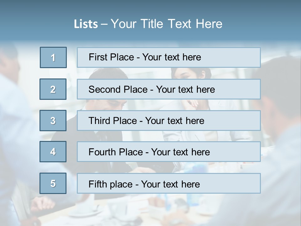A Group Of Business People Sitting Around A Table PowerPoint Template