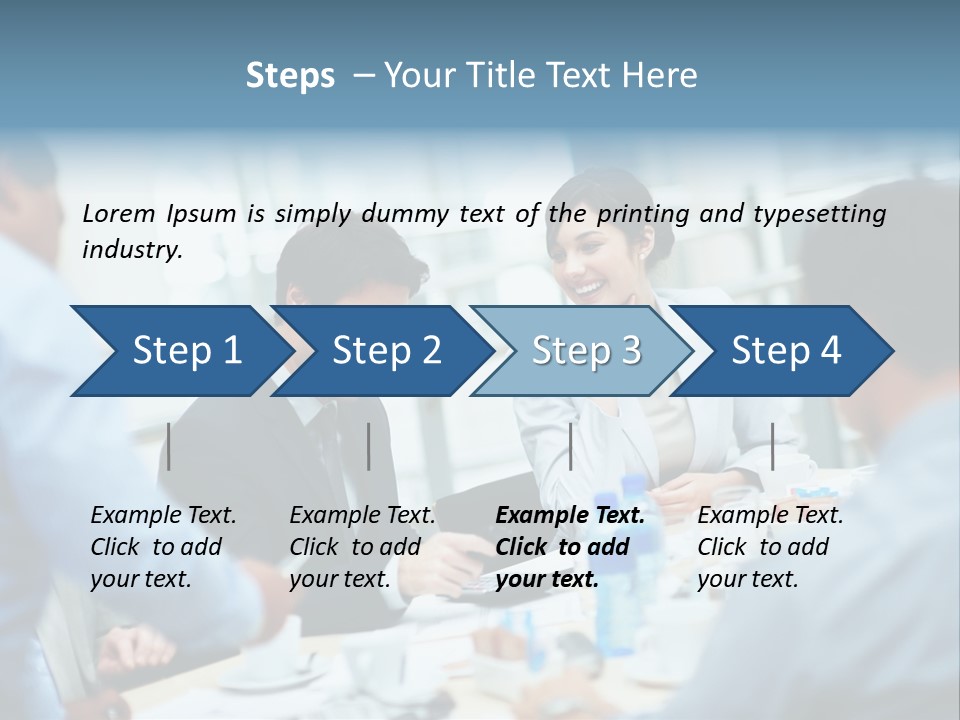 A Group Of Business People Sitting Around A Table PowerPoint Template