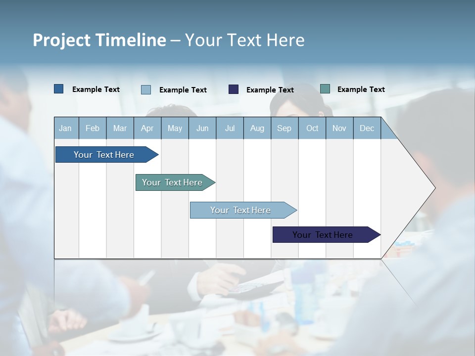 A Group Of Business People Sitting Around A Table PowerPoint Template