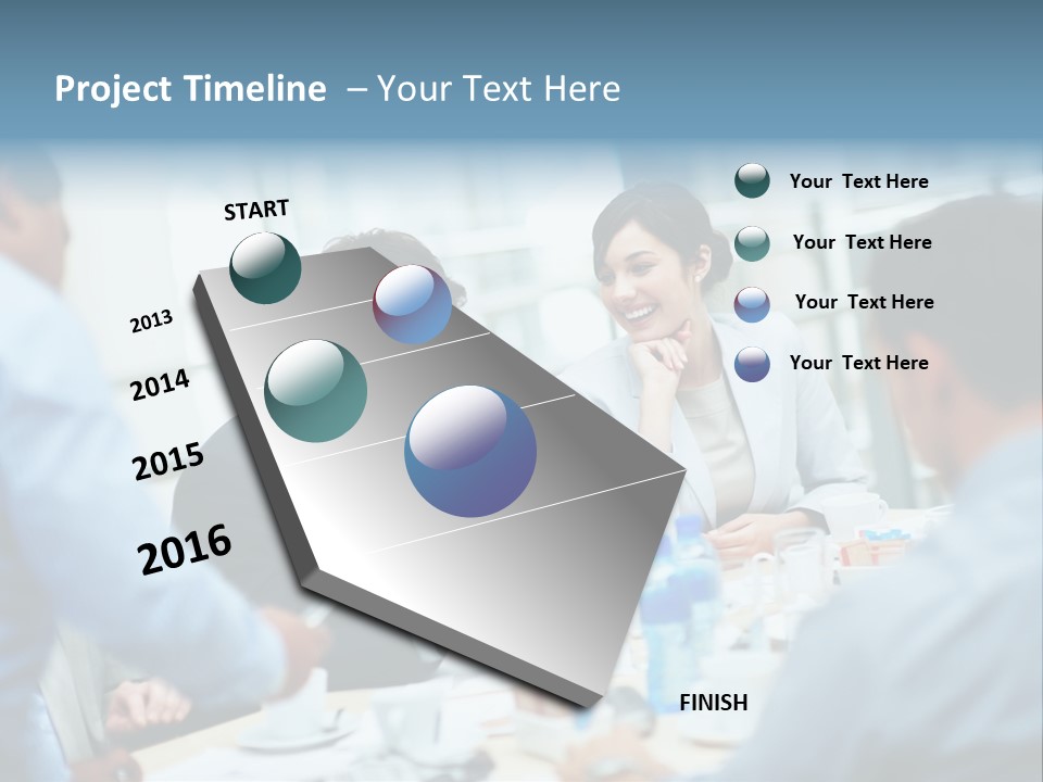 A Group Of Business People Sitting Around A Table PowerPoint Template