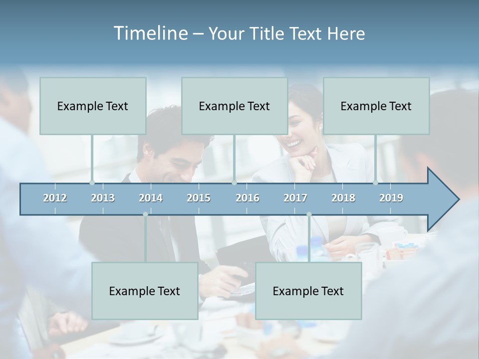 A Group Of Business People Sitting Around A Table PowerPoint Template