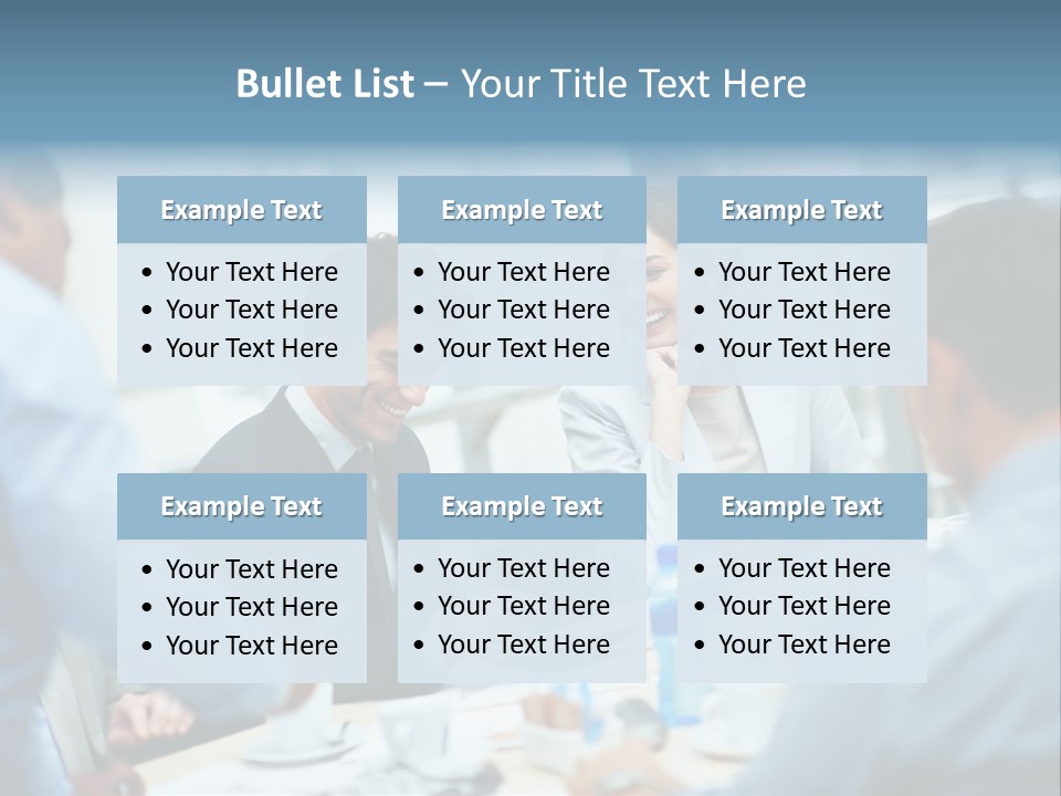 A Group Of Business People Sitting Around A Table PowerPoint Template