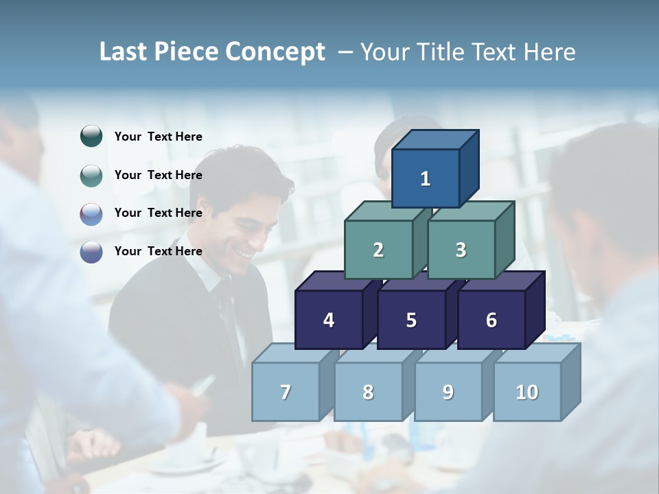 A Group Of Business People Sitting Around A Table PowerPoint Template