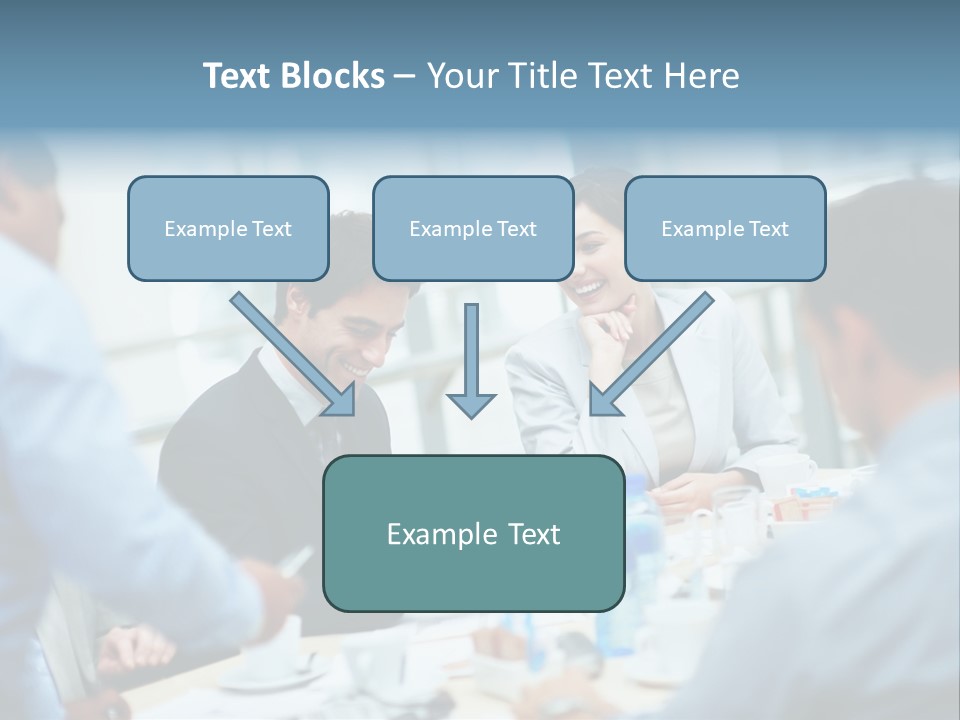 A Group Of Business People Sitting Around A Table PowerPoint Template