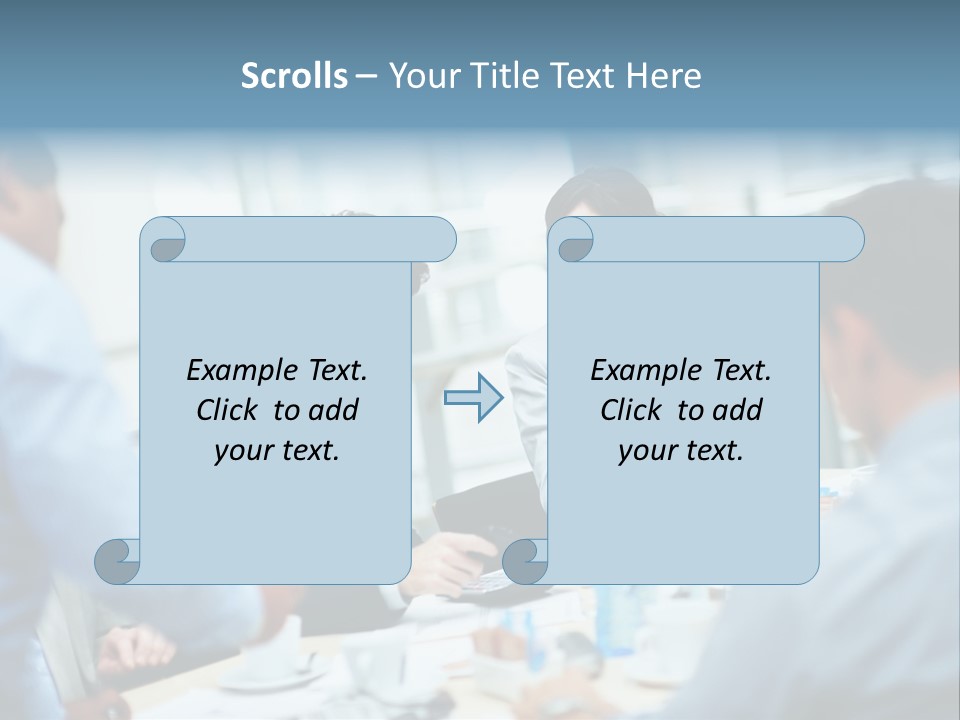 A Group Of Business People Sitting Around A Table PowerPoint Template