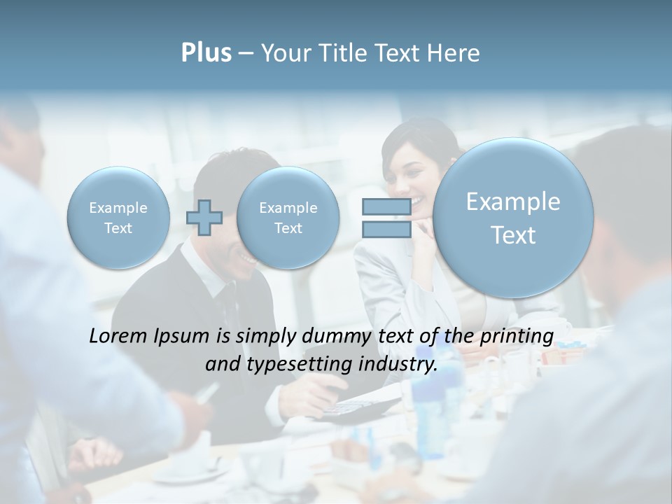 A Group Of Business People Sitting Around A Table PowerPoint Template