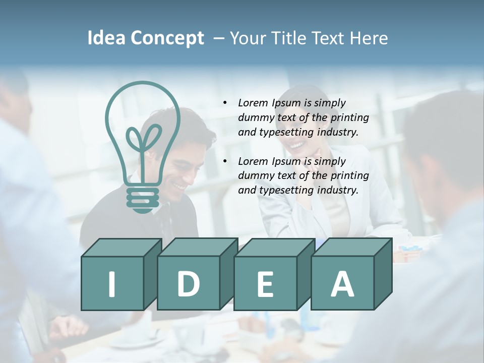 A Group Of Business People Sitting Around A Table PowerPoint Template