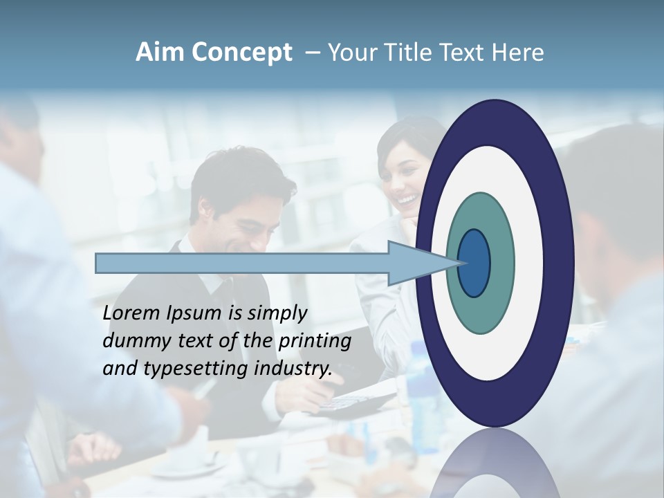 A Group Of Business People Sitting Around A Table PowerPoint Template