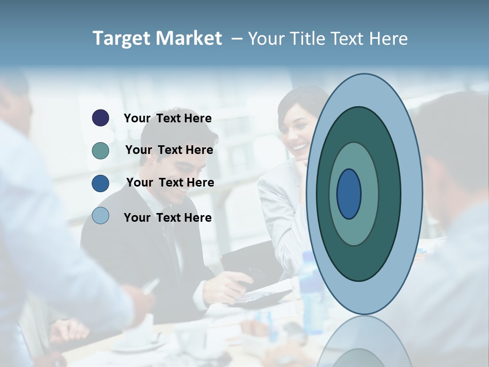 A Group Of Business People Sitting Around A Table PowerPoint Template