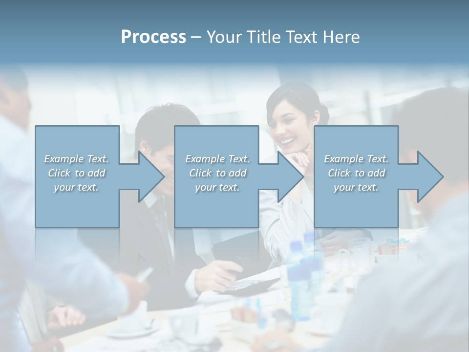 A Group Of Business People Sitting Around A Table PowerPoint Template