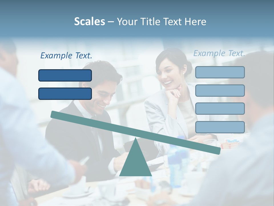 A Group Of Business People Sitting Around A Table PowerPoint Template