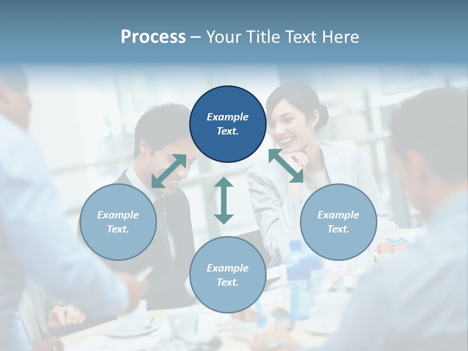 A Group Of Business People Sitting Around A Table PowerPoint Template