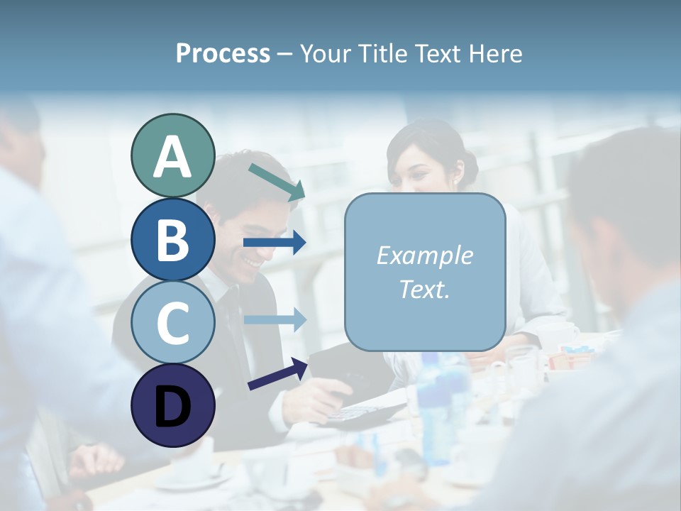 A Group Of Business People Sitting Around A Table PowerPoint Template
