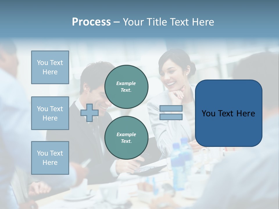 A Group Of Business People Sitting Around A Table PowerPoint Template