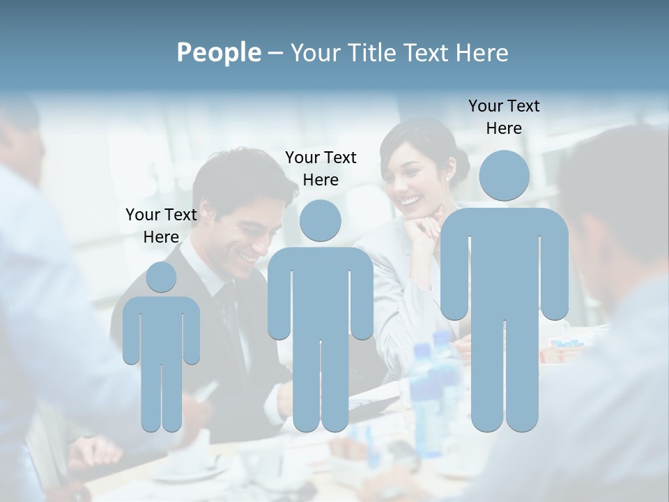 A Group Of Business People Sitting Around A Table PowerPoint Template