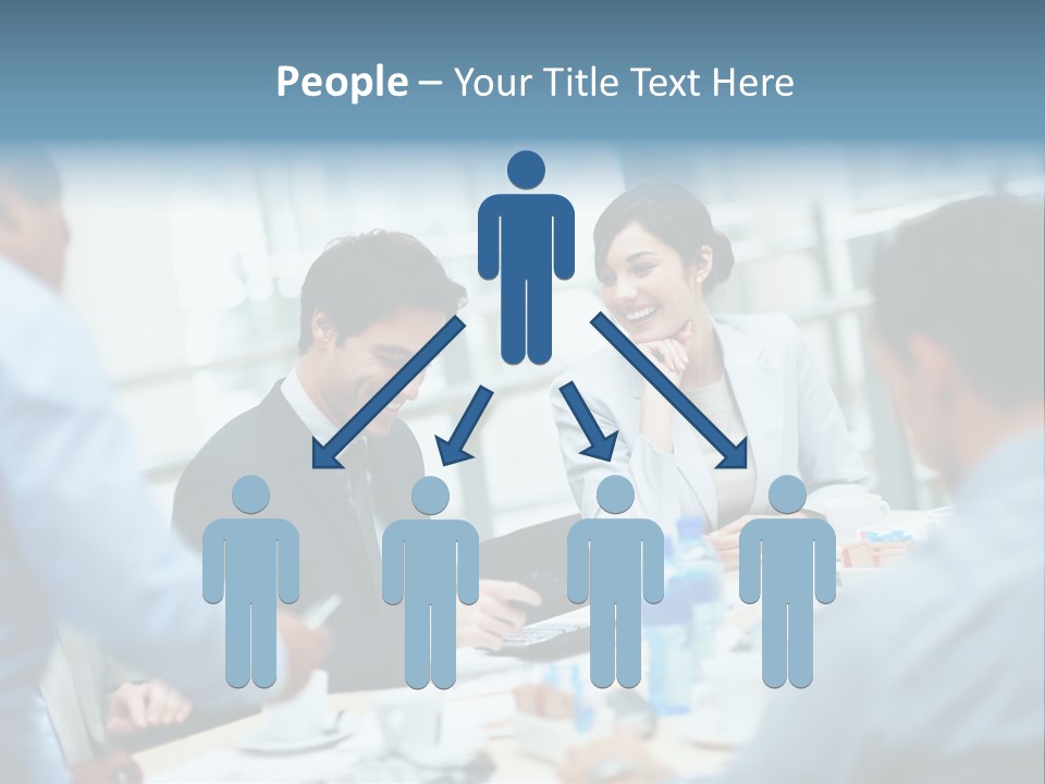 A Group Of Business People Sitting Around A Table PowerPoint Template