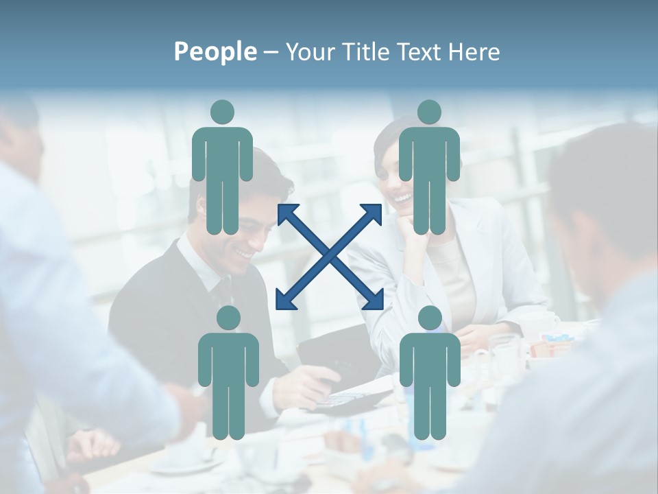A Group Of Business People Sitting Around A Table PowerPoint Template