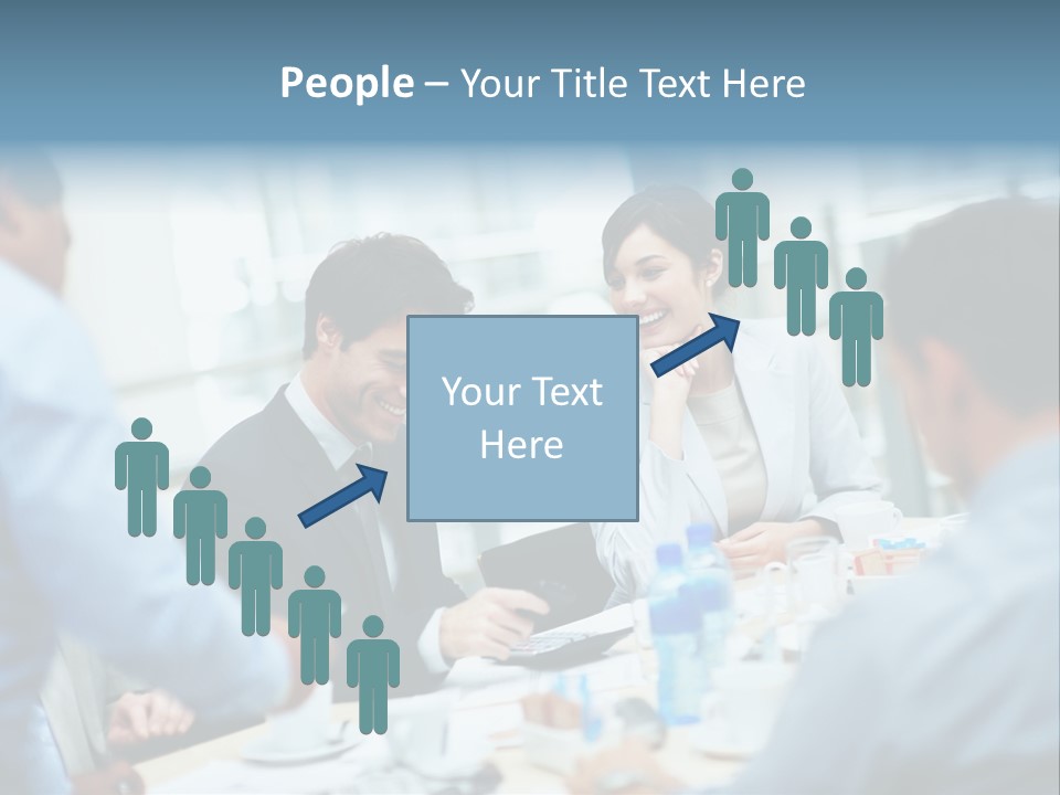 A Group Of Business People Sitting Around A Table PowerPoint Template