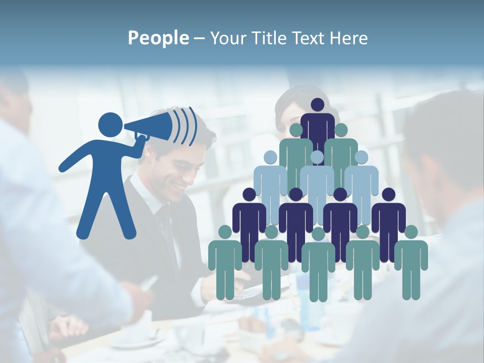 A Group Of Business People Sitting Around A Table PowerPoint Template