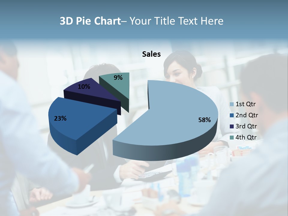A Group Of Business People Sitting Around A Table PowerPoint Template