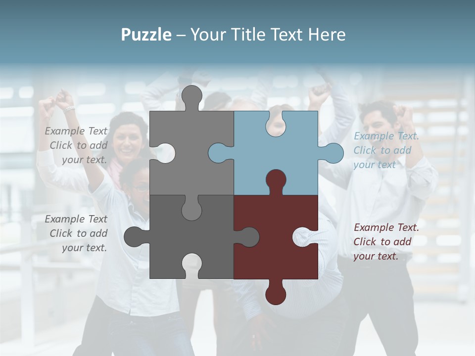 A Group Of People With Their Arms In The Air PowerPoint Template