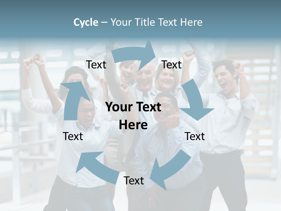 A Group Of People With Their Arms In The Air PowerPoint Template