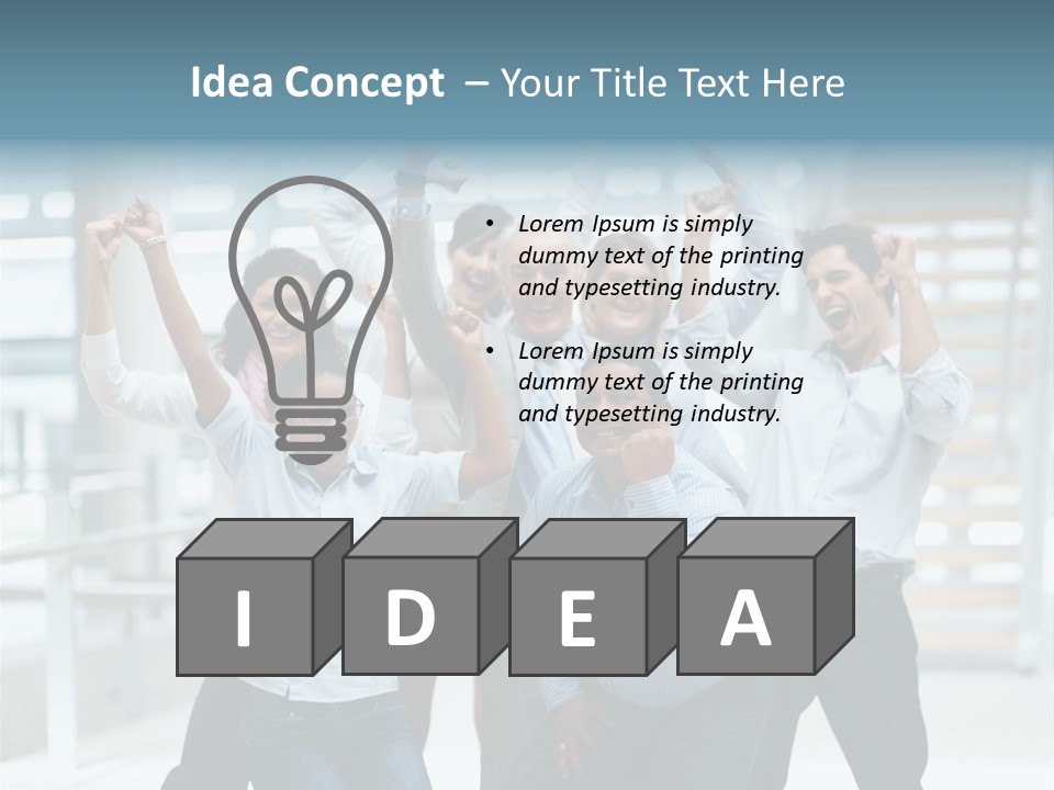 A Group Of People With Their Arms In The Air PowerPoint Template