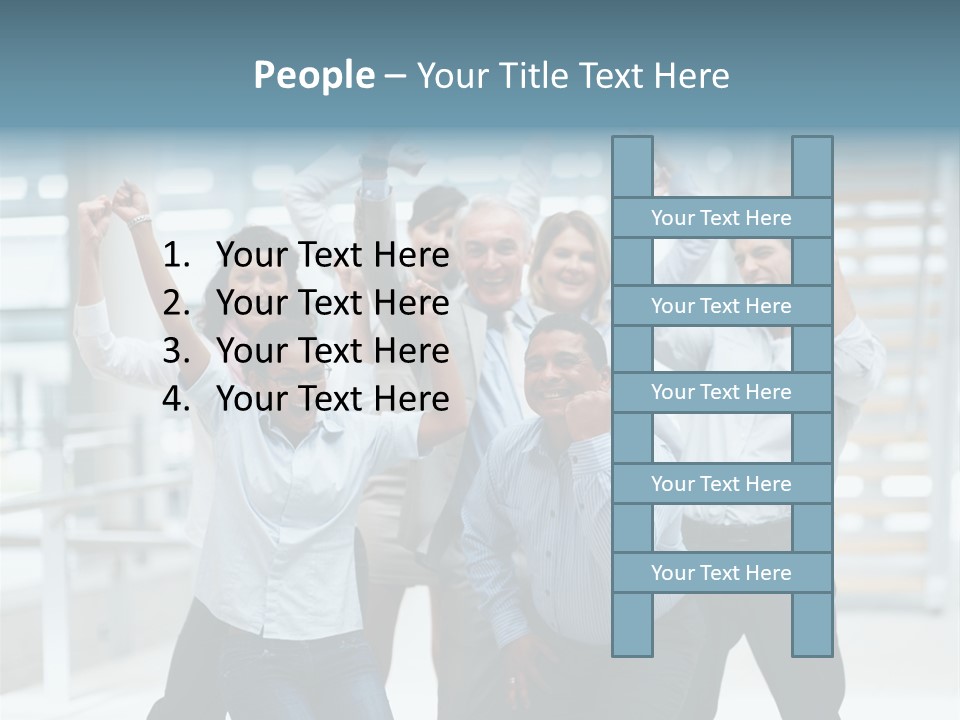 A Group Of People With Their Arms In The Air PowerPoint Template