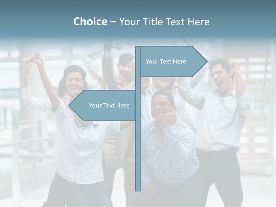 A Group Of People With Their Arms In The Air PowerPoint Template