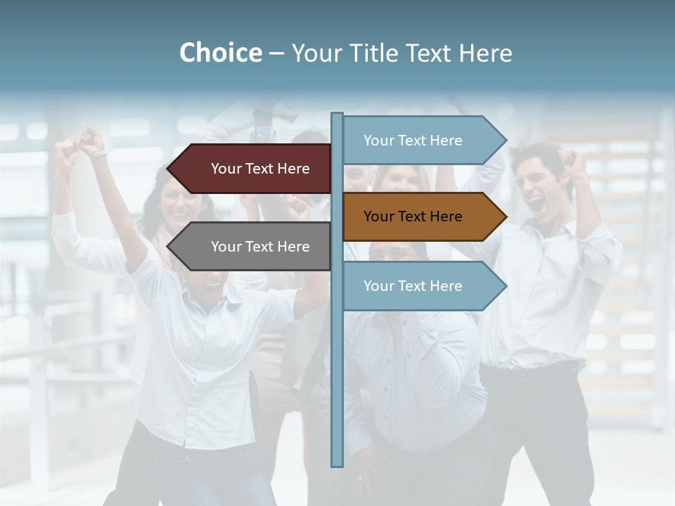 A Group Of People With Their Arms In The Air PowerPoint Template
