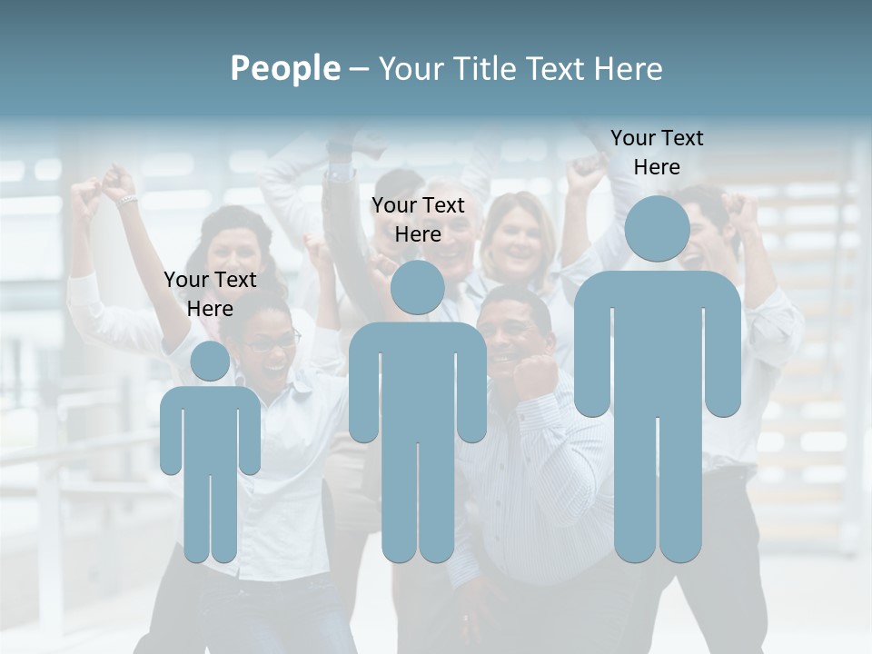 A Group Of People With Their Arms In The Air PowerPoint Template