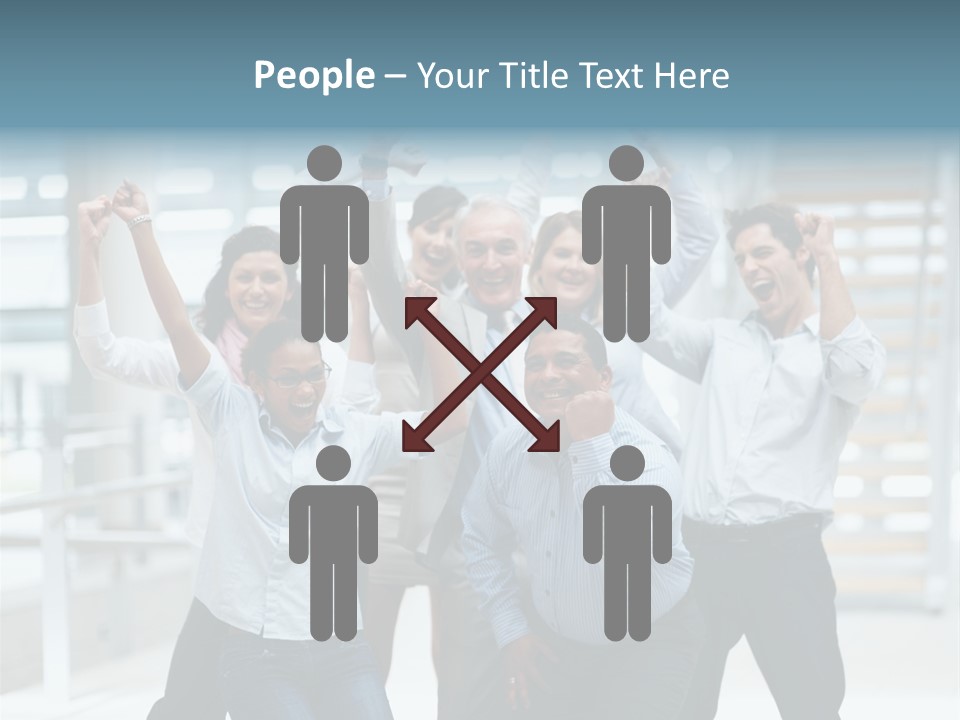 A Group Of People With Their Arms In The Air PowerPoint Template