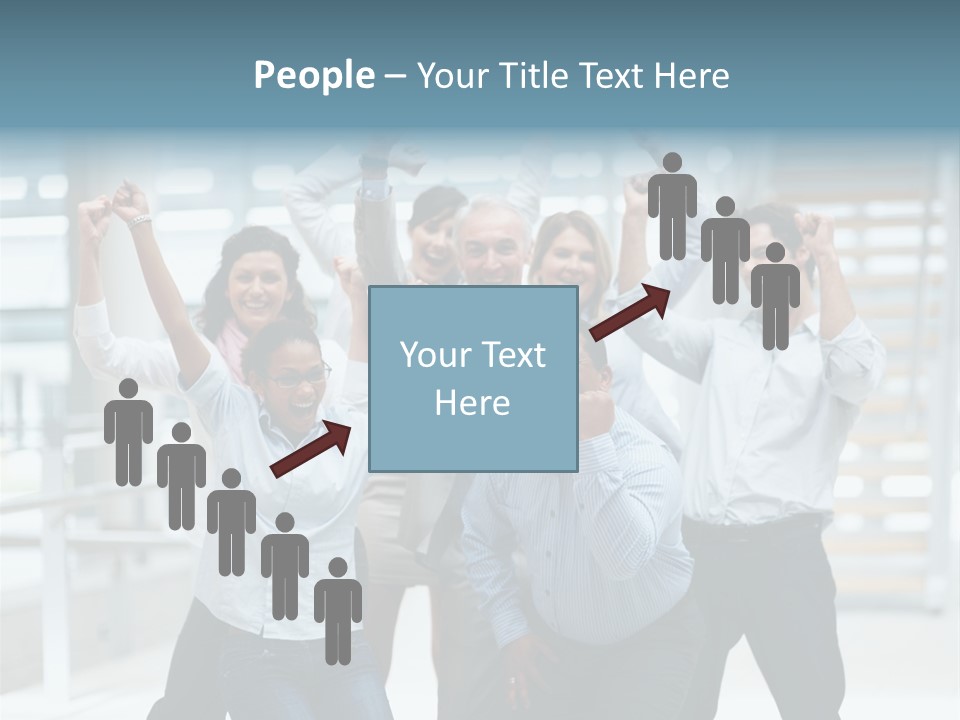 A Group Of People With Their Arms In The Air PowerPoint Template