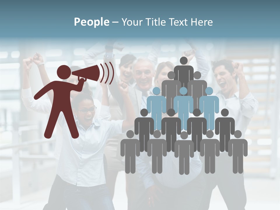 A Group Of People With Their Arms In The Air PowerPoint Template