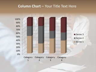 A Couple Of People Sitting At A Table With Papers PowerPoint Template