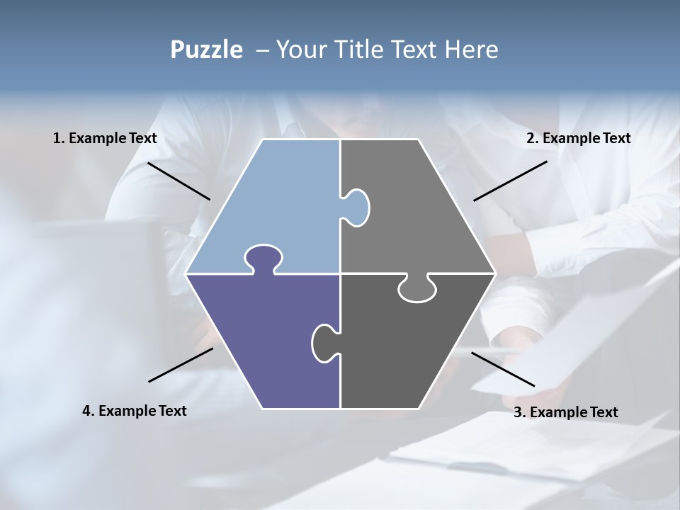 A Man And A Woman Sitting At A Table Looking At A Computer Screen PowerPoint Template