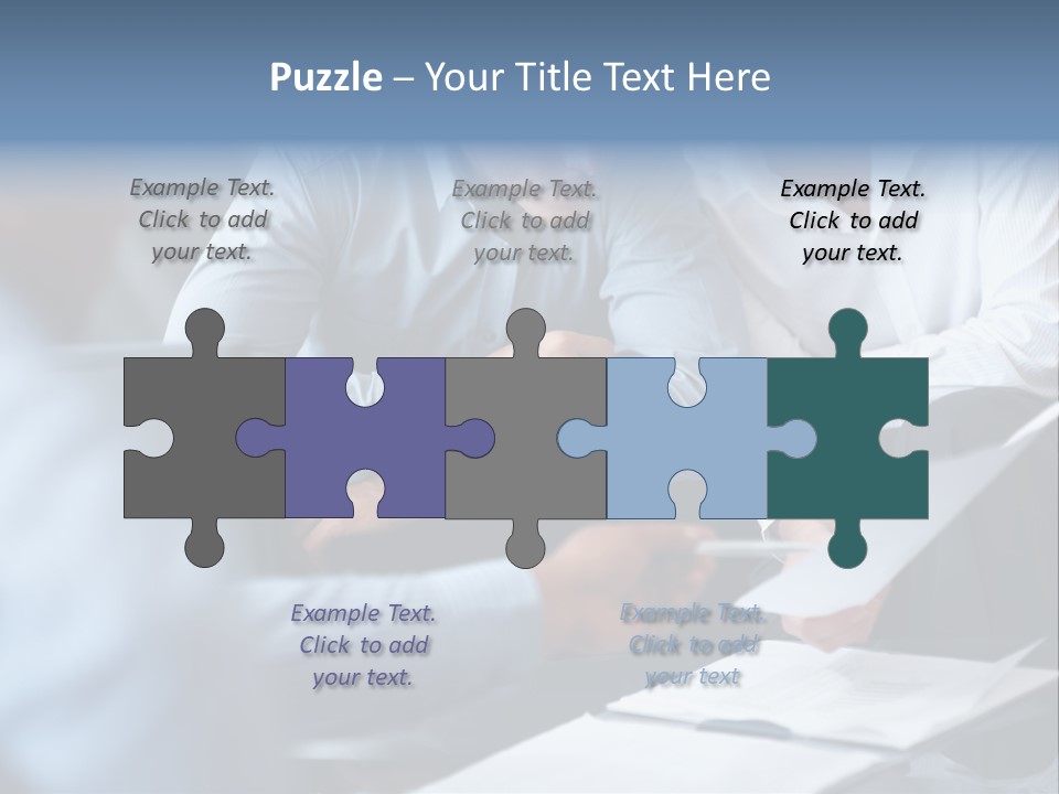 A Man And A Woman Sitting At A Table Looking At A Computer Screen PowerPoint Template