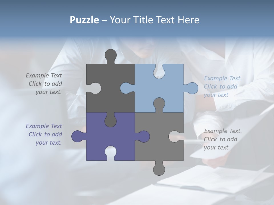 A Man And A Woman Sitting At A Table Looking At A Computer Screen PowerPoint Template