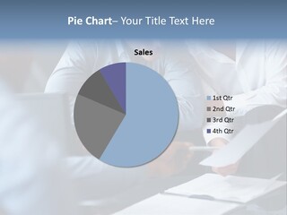 A Man And A Woman Sitting At A Table Looking At A Computer Screen PowerPoint Template