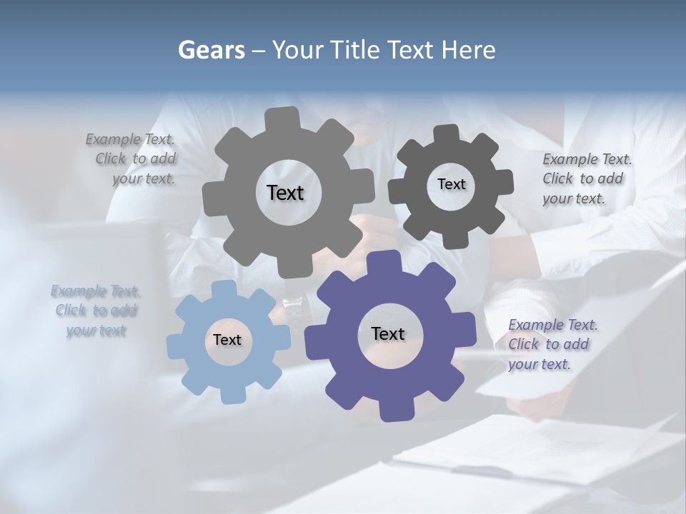 A Man And A Woman Sitting At A Table Looking At A Computer Screen PowerPoint Template