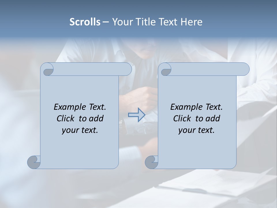 A Man And A Woman Sitting At A Table Looking At A Computer Screen PowerPoint Template