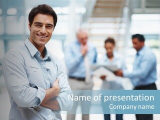 A Man Standing In Front Of A Group Of People PowerPoint Template