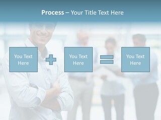 A Man Standing In Front Of A Group Of People PowerPoint Template