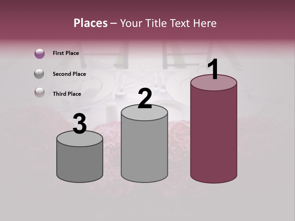 A Table Topped With Pink Flowers And Plates PowerPoint Template