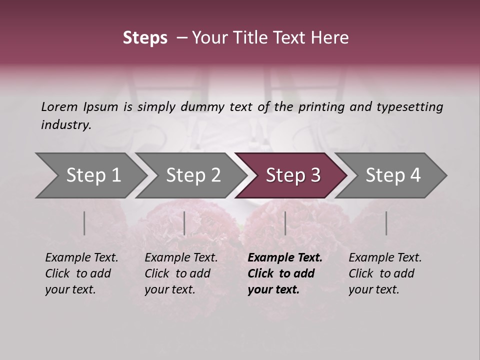 A Table Topped With Pink Flowers And Plates PowerPoint Template