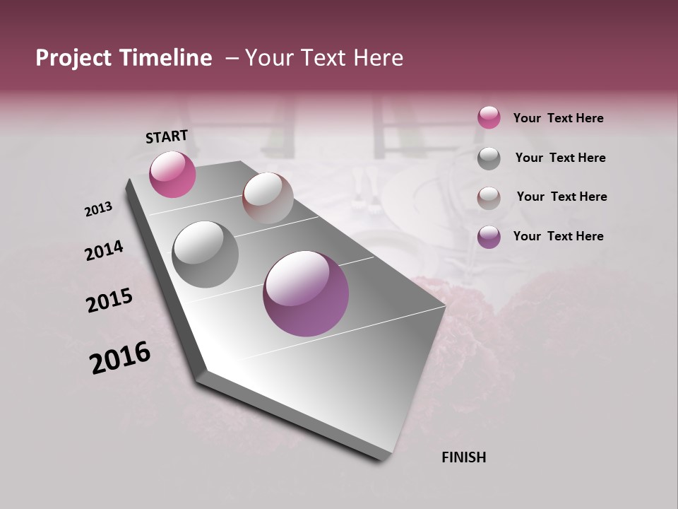 A Table Topped With Pink Flowers And Plates PowerPoint Template