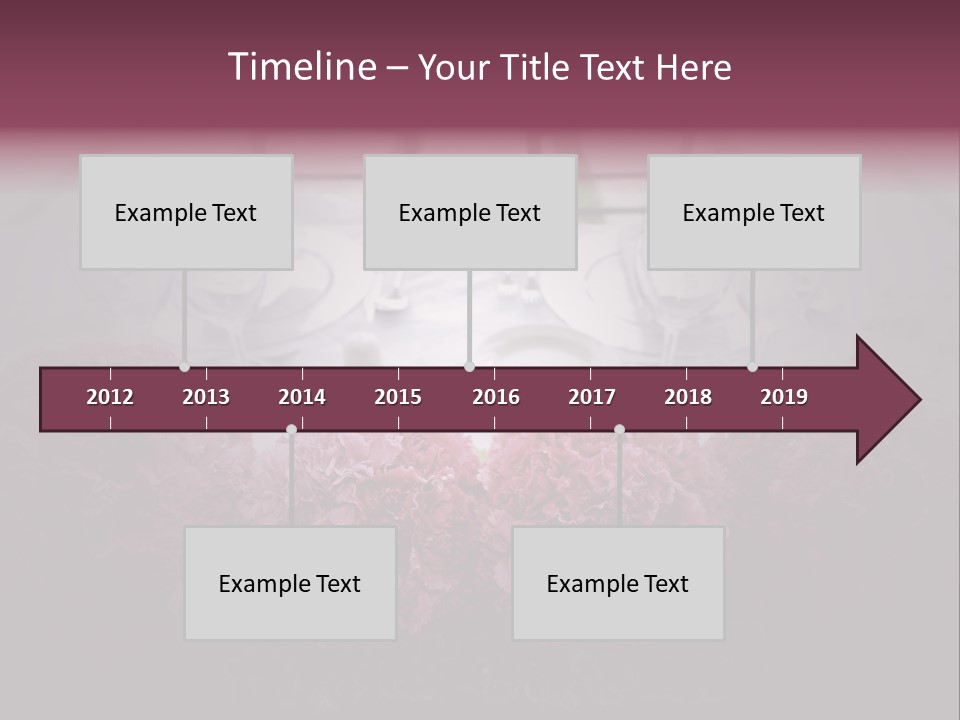 A Table Topped With Pink Flowers And Plates PowerPoint Template