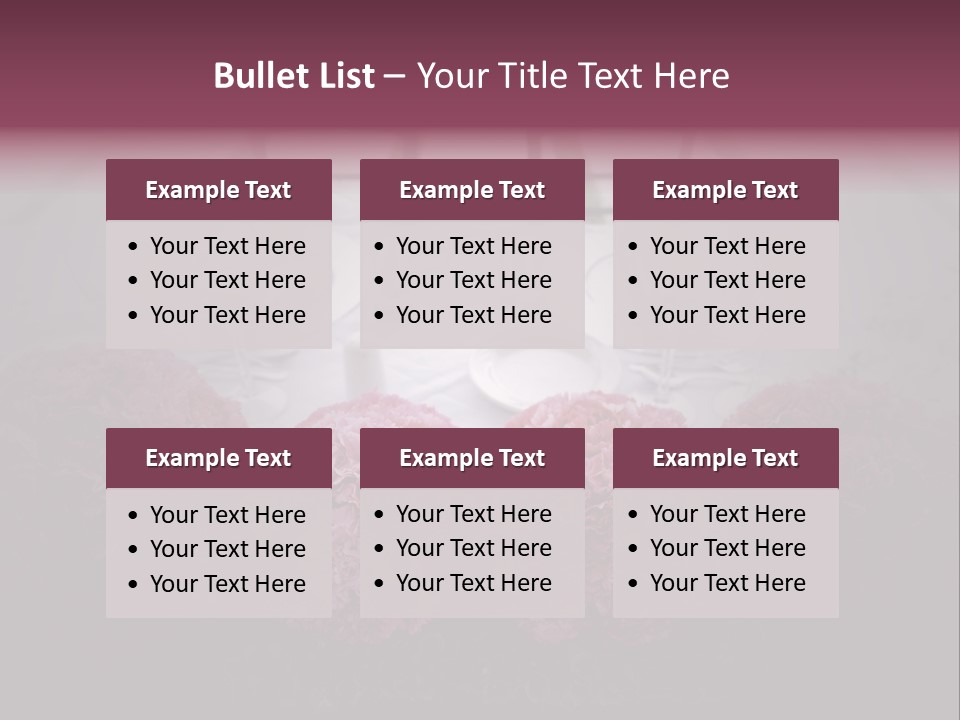 A Table Topped With Pink Flowers And Plates PowerPoint Template